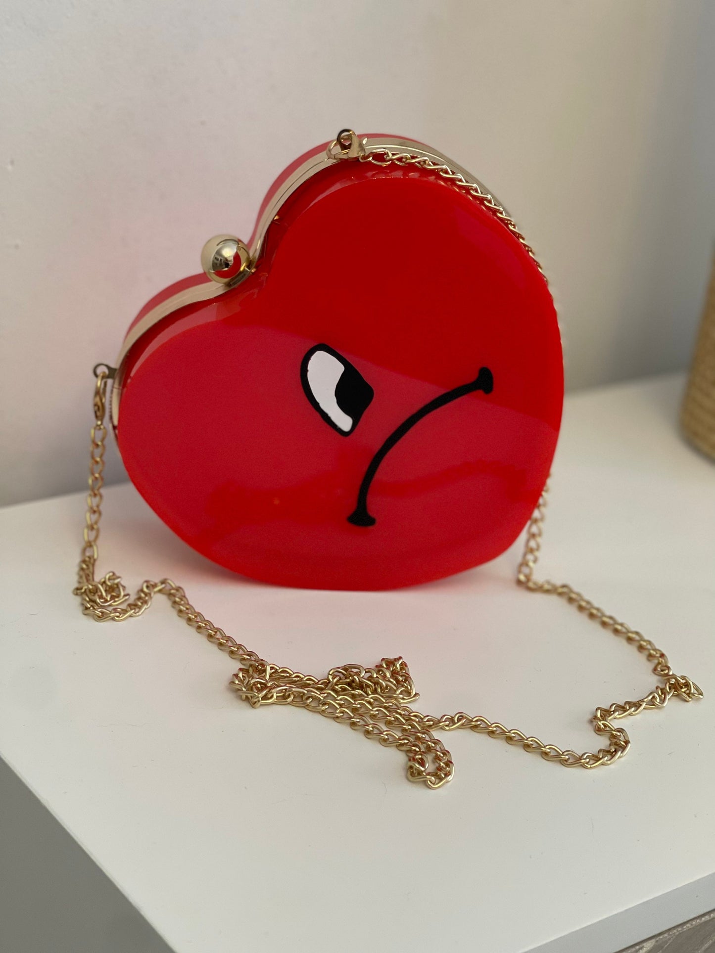 Heart shape clutch bag